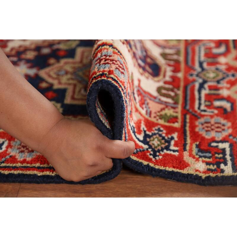 Heriz Serapi Indian Accent Rug Hand-Knotted Wool Carpet - 2'0" x 3'0"