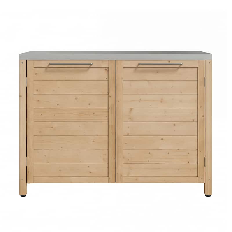 Modular Outdoor Kitchen Island Set, 100% Solid Wood BBQ Cabinet , Patio Kitchen Bar Table