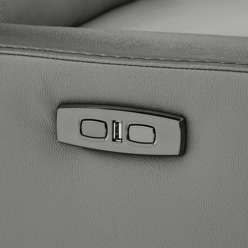 Spruce & Spring Regan Leather Power Recliner Swivel Glider Rocker with Power Headrest