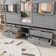 preview thumbnail 21 of 26, Full Size House-shaped Loft Bed with House Roof Frame Skylight Windows 4 Storage Drawers Guardrails and Stairs for Kids' Room