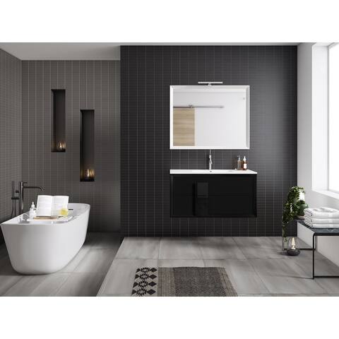 Lucena Bath 32" Decor Cristal Vanity 2 Drawer with Ceramic Sink