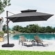 preview thumbnail 84 of 85, 11 x 11 FT Outdoor Square Patio Cantilever Offset Umbrella with Crank and 360 Degrees Rotation