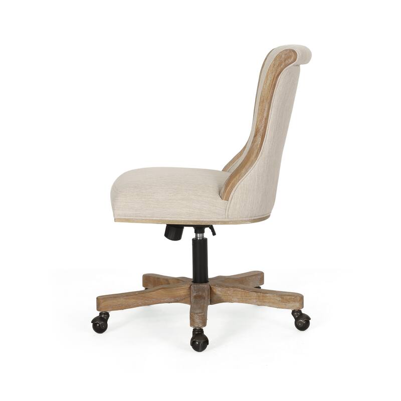 Coulee Upholstered Roll Back Swivel Office Chair by Christopher Knight Home - 24.75" L x 27.75" W x 35.50-40.00" H
