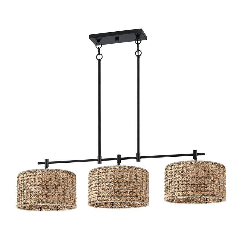 3-Light Coastal Kitchen Island Chandelier Light - 41'' W