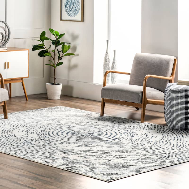 Nuloom Antonella Modern Abstract Maze Area Rug - 4' 3" x 6' - Blue - Rectangle