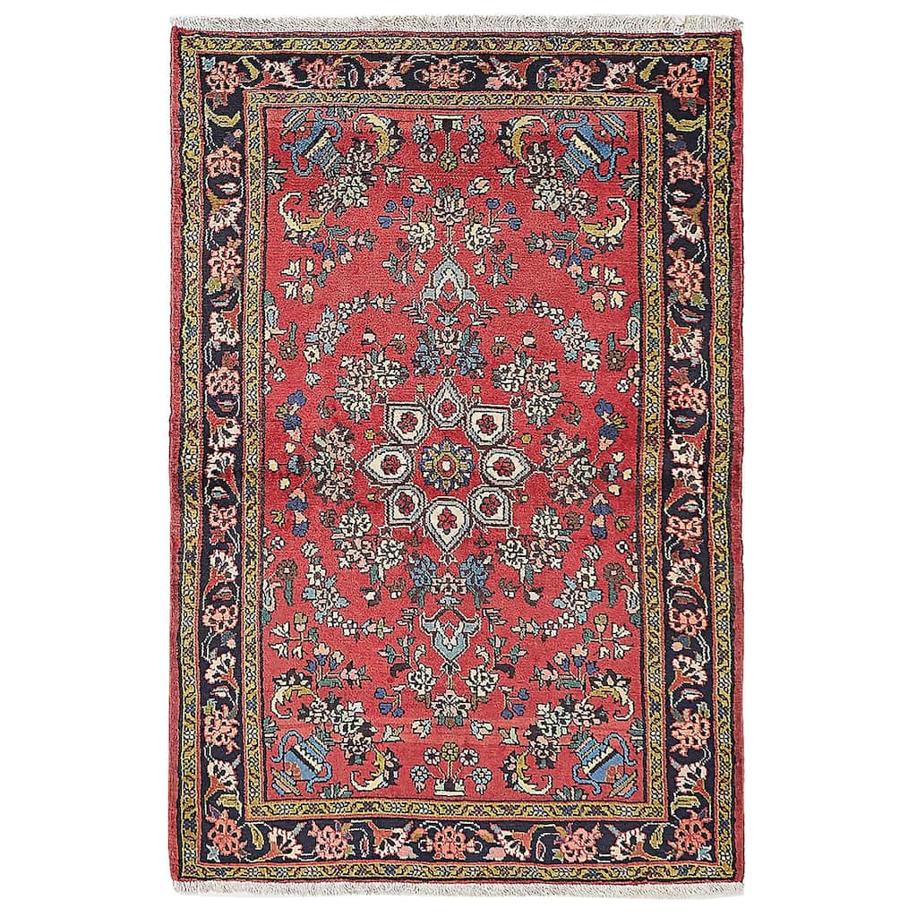 ECARPETGALLERY Hand-knotted Anadol Red Wool Rug - 3'7 x 5'5
