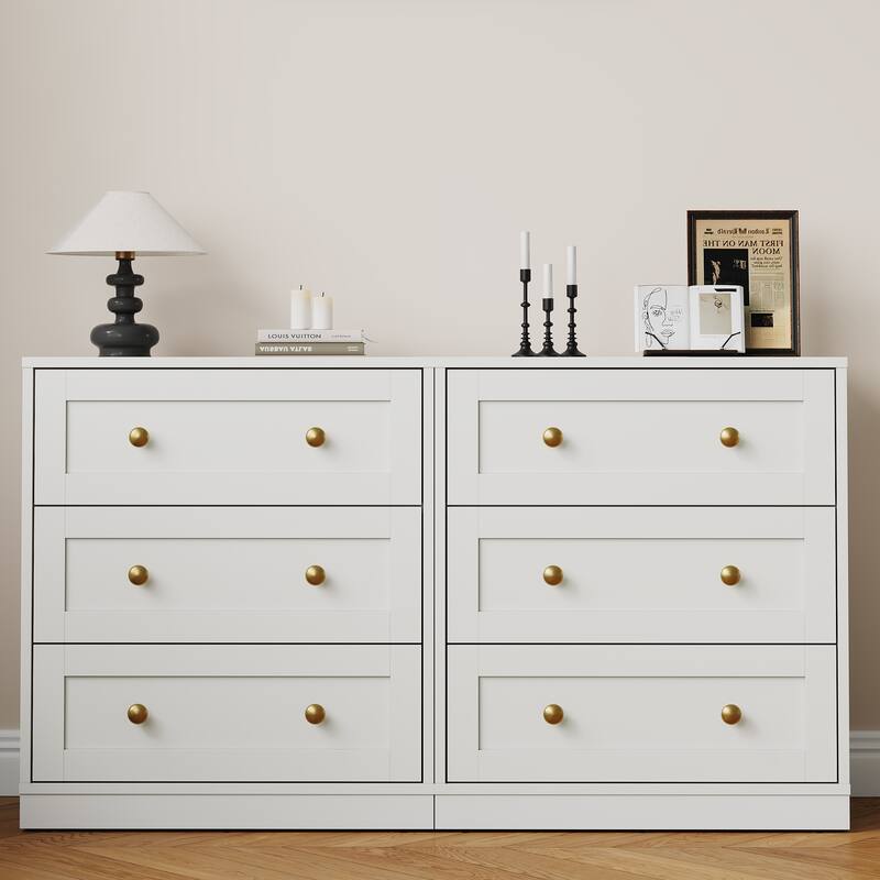 Modern Night Stand Set of 2 with 3 Drawers