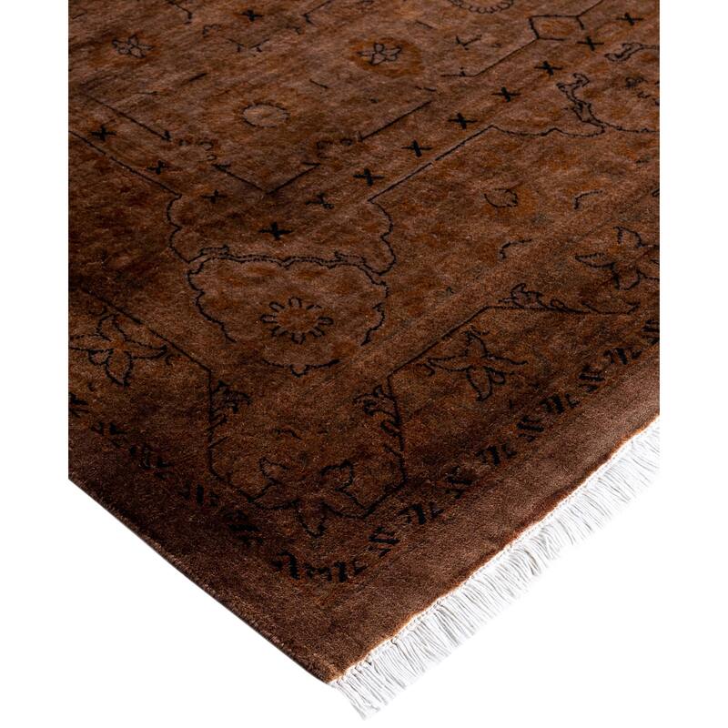 Overdyed One-of-a-Kind Hand-Knotted Area Rug - Brown - 10' 1" x 14' 10"