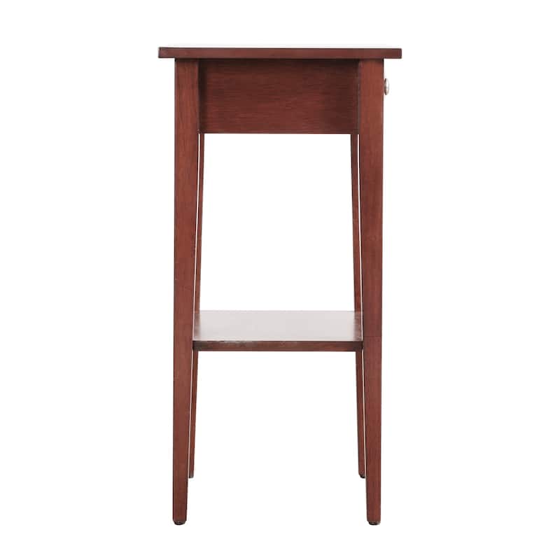 Cherry Nightstand 28x18x14 Compact Bedside Table with Modern Style, Sturdy Construction and Convenient Storage Drawer