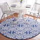 preview thumbnail 48 of 104, SAFAVIEH Handmade Blossom Mahalia Modern Floral Wool Rug 6' x 6' Round - Navy/Ivory