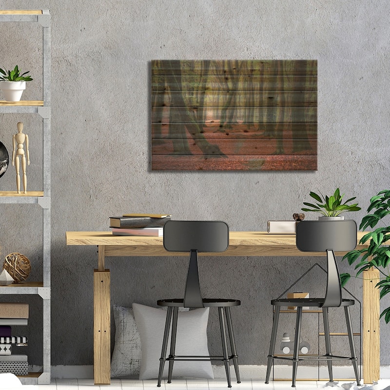 Follow The Crumbs Print On Wood by Rob Visser - Multi-Color