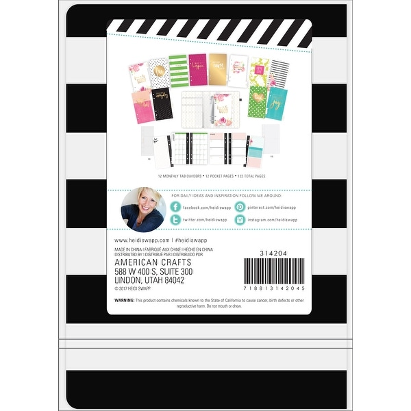 Heidi Swapp Weekly Planner Spiral Bound 5.75"X8"-Stripe