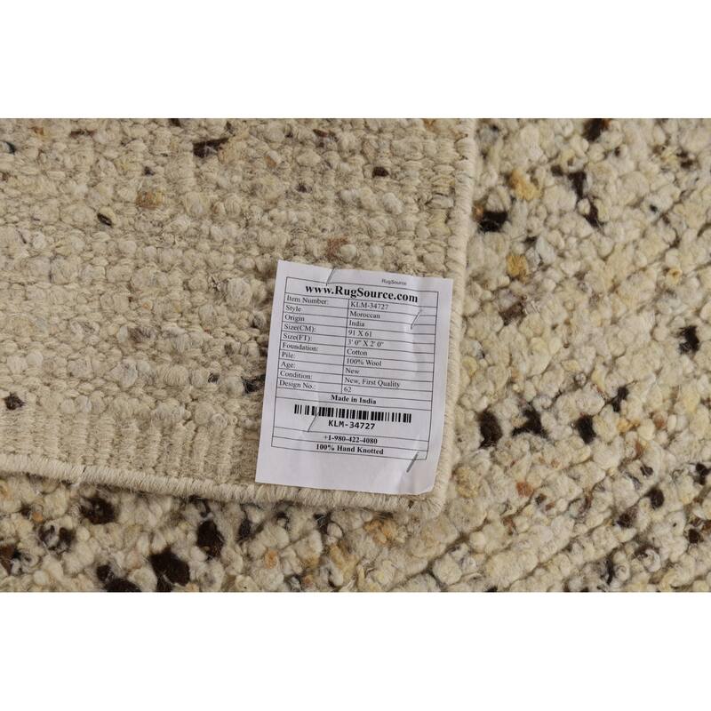 Moroccan Oriental Abstract Accent Rug Handmade Wool Carpet - 2'0"x 3'0"