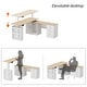 63"W Versatile Standing Desk Aesthetic with Height Customization Table ...