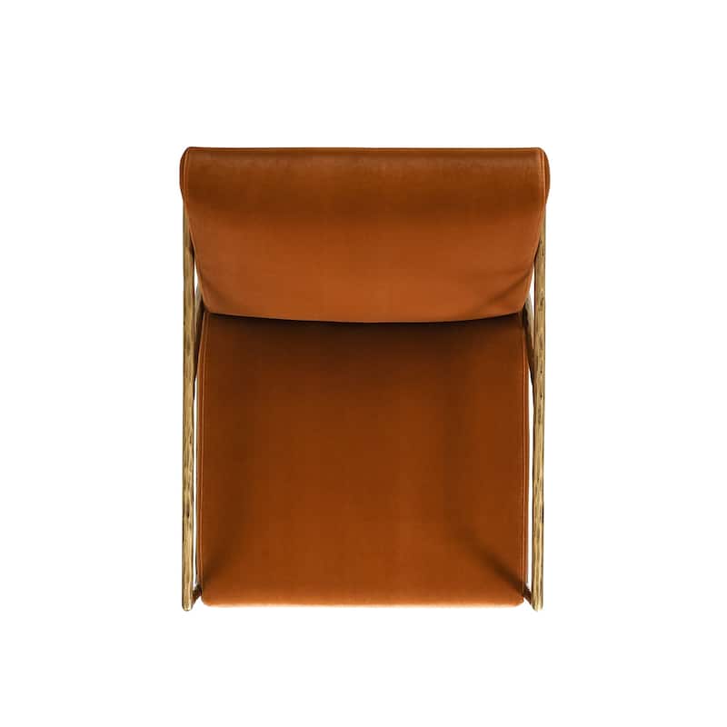 Aerin 24.5" Hammered Brass Velvet Accent Arm Chair