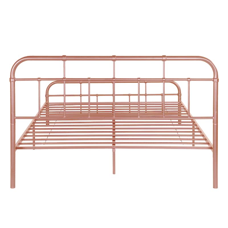 Christopher Knight Home - Aurelio Iron Platform Bed Frame with Rounded Corner Headboard and Footboard