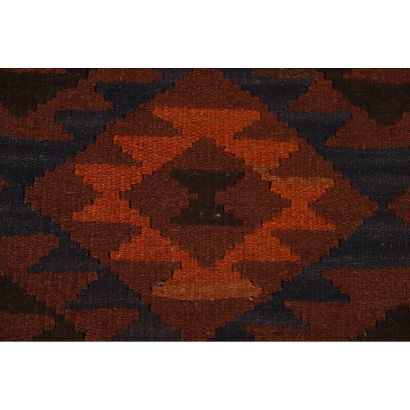 Hand Woven Oriental 100% Wool Carpet Southwestern Tribal Multi-Colored Kilim Area Rug - 9' 11'' X 6' 10''