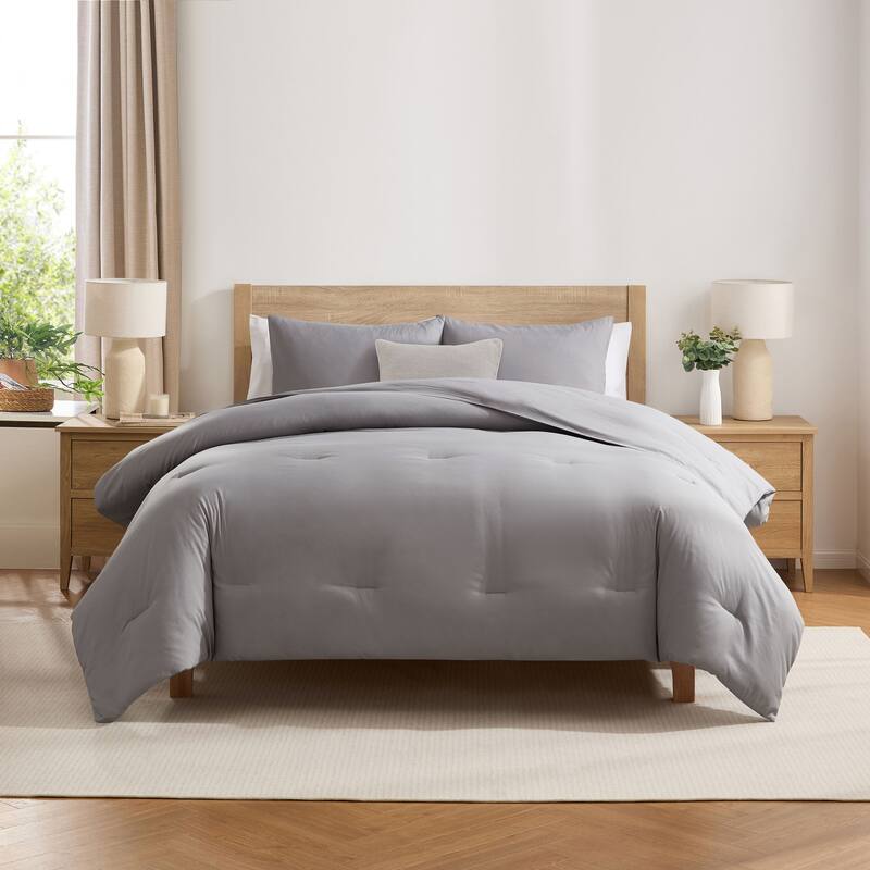 Empyrean Modern Reversible Comforter - Grey - King