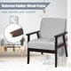preview thumbnail 46 of 64, Costway Set of 2 Fabric Accent Armchair Solid Wood Upholstered Lounge - See Details