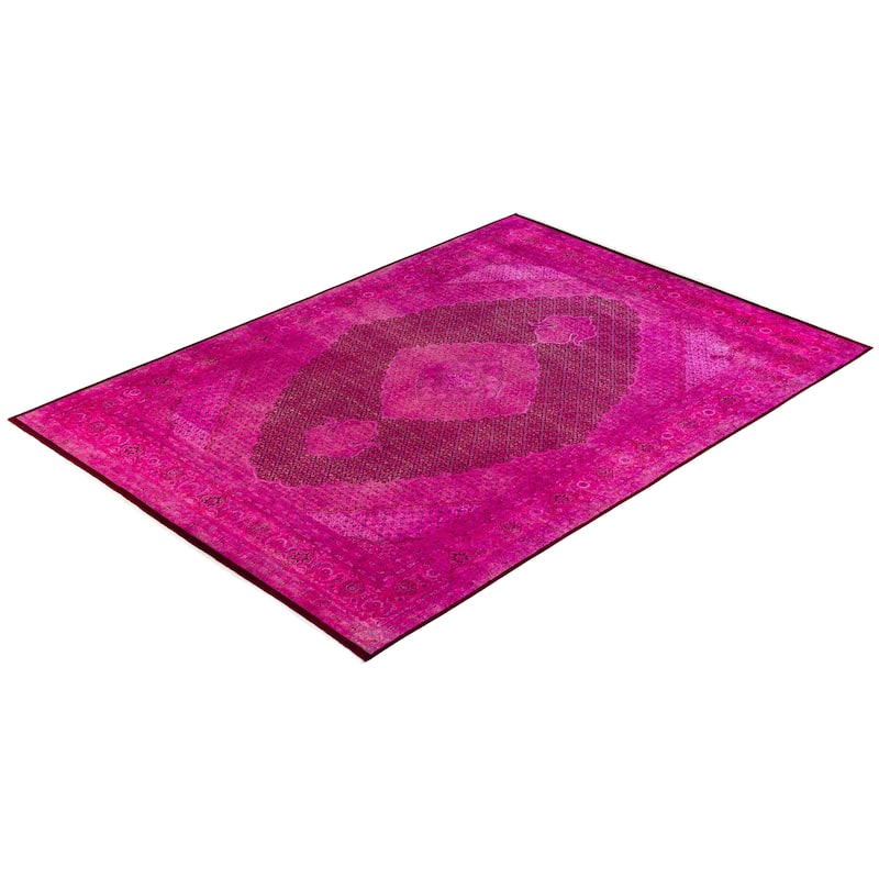 Fine Vibrance One-of-a-Kind Hand-Knotted Area Rug - Pink, 9' 0" x 12' 8" - 9' 0" x 12' 8"