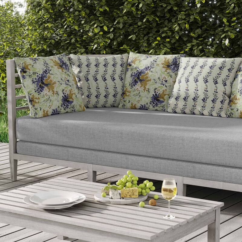 Retro Remix Indoor/Outdoor Reversible Throw Pillow Green and Grey