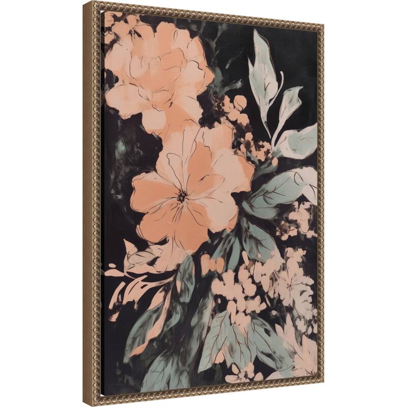 Petals in Moonlight by Treechild Framed Canvas Wall Art Print