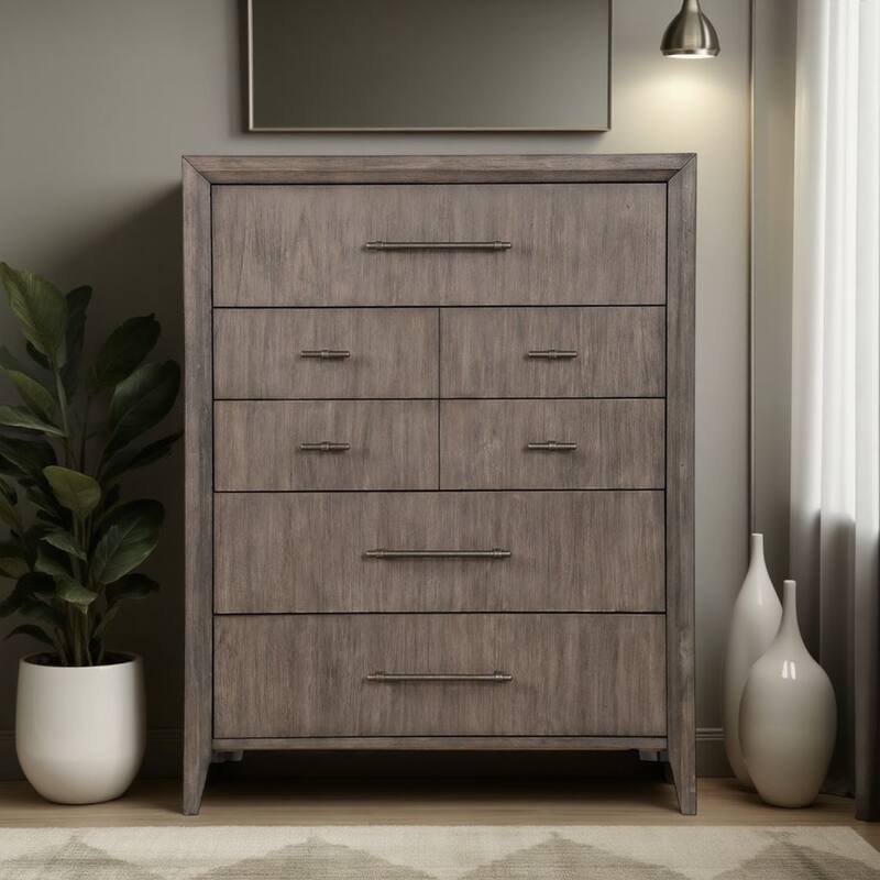 Bridgevine Home Avana 5-Drawer Chest, No Assembly Required, Smokey Greige Finish