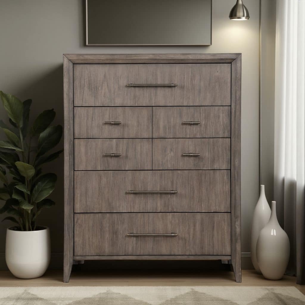 Bridgevine Home Avana 5-Drawer Chest, No Assembly Required, Smoky Greige Finish