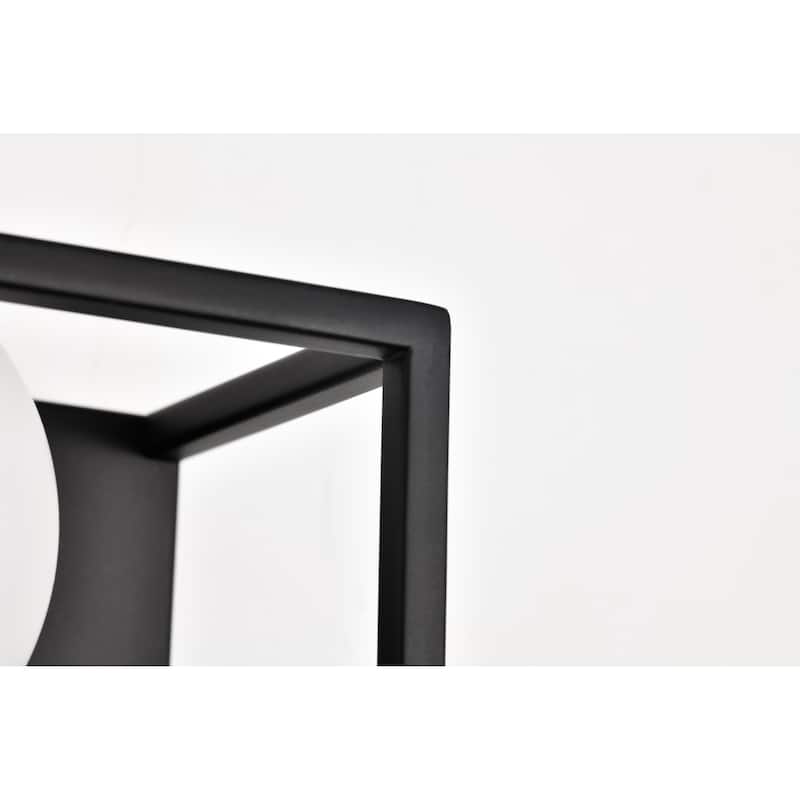 Jenkins 16 Inch 2 Light LED Vanity Matte Black with Frosted Glass