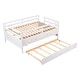 preview thumbnail 6 of 7, White Solid Pine Wood Low Loft Bed Full Size with Full Safety Fence, Storage Drawers, and Trundle