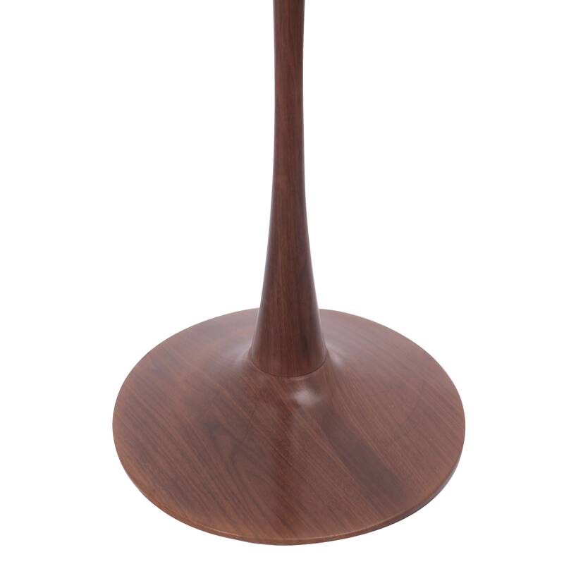 Bristol 35" Round Dining Table with MDF Top and Walnut Steel Pedestal Base for Modern Kitchen and Dining Room