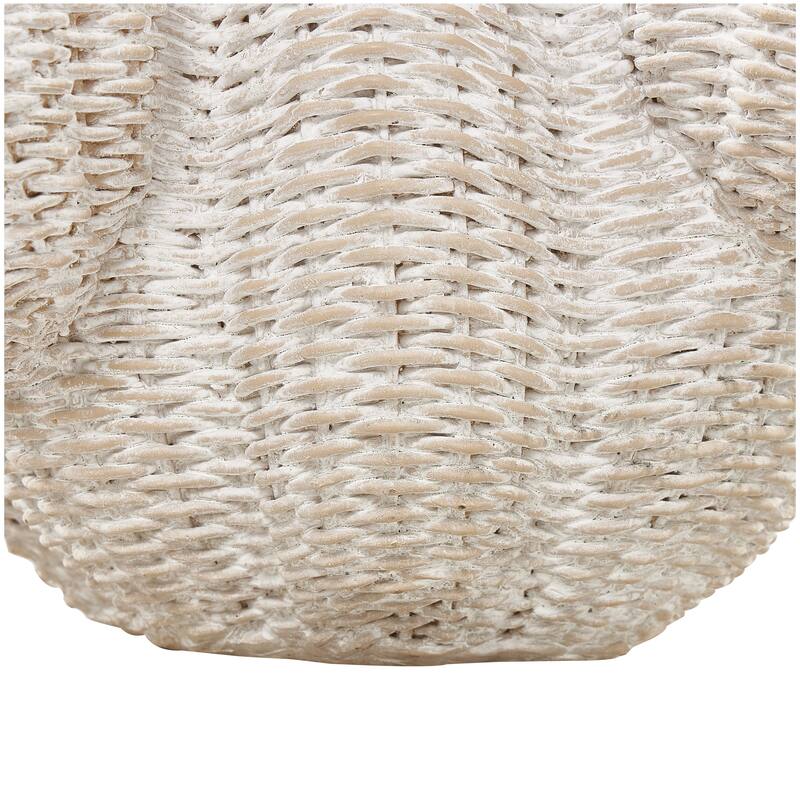 Resin Cactus Wide Textured Indoor Outdoor Planter - Cream - Roche River Decor