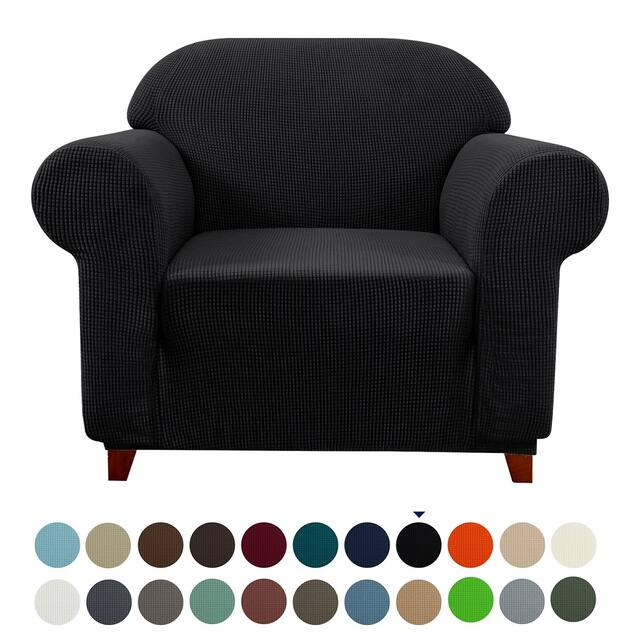 Subrtex Stretch Armchair Slipcover 1 Piece Spandex Furniture Protector - Black