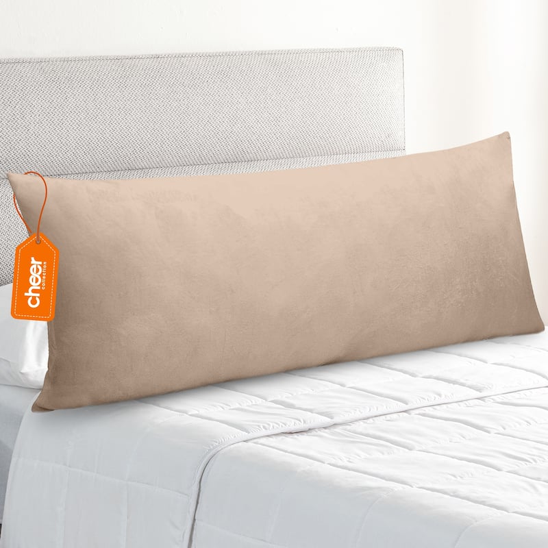 Cheer Collection Velour Body Pillow - Taupe