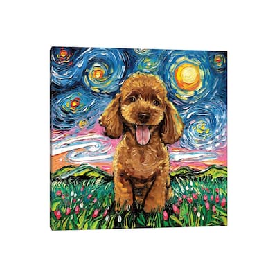 iCanvas "Apricot Poodle Night" by Aja Trier Canvas Print