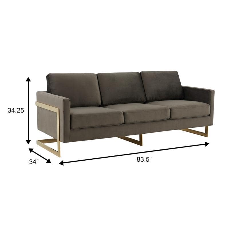 Lincoln 3-Seater Velvet Sofa with Stainless Steel Base Durable Wood Frame Pocket-Spring for Living Room Office Lounge - 83"