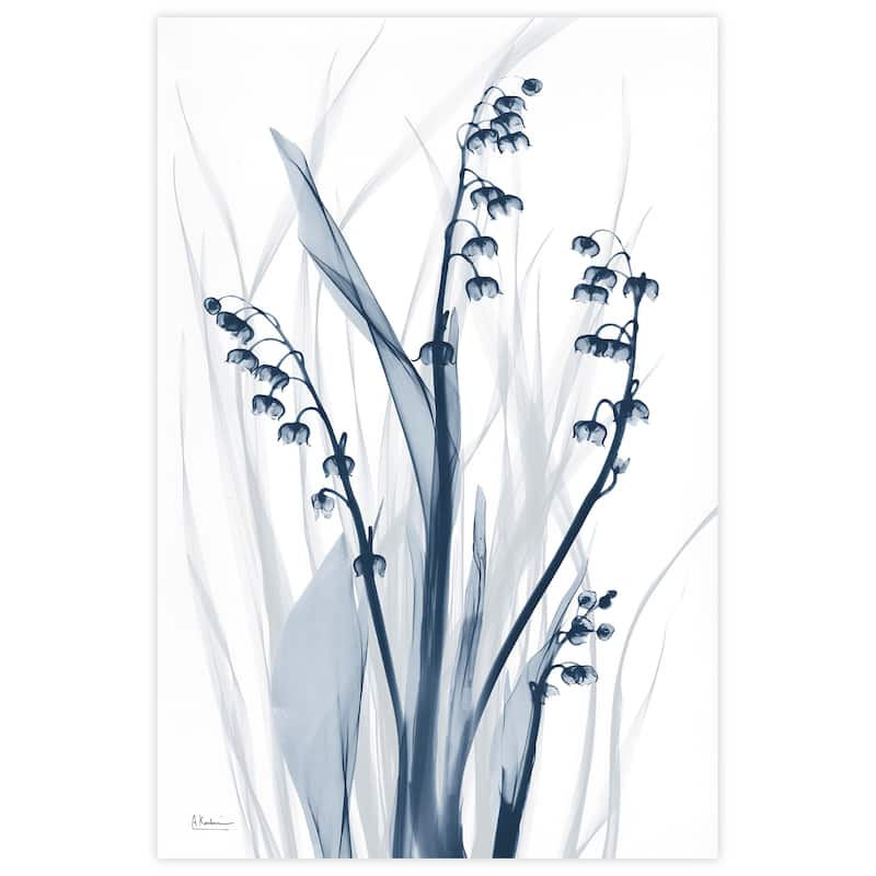 "Radiant Blues 2" Frameless Free Floating Tempered Glass Panel Graphic Wall Art