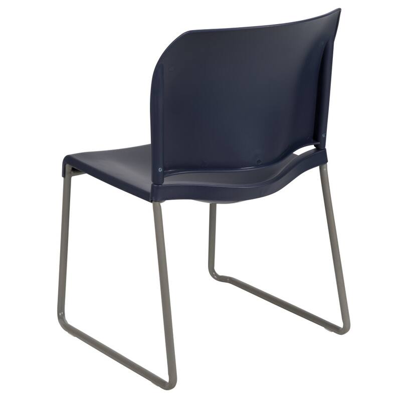 5 Pack 880 lb. Capacity Full Back Contoured Sled Base Stack Chair