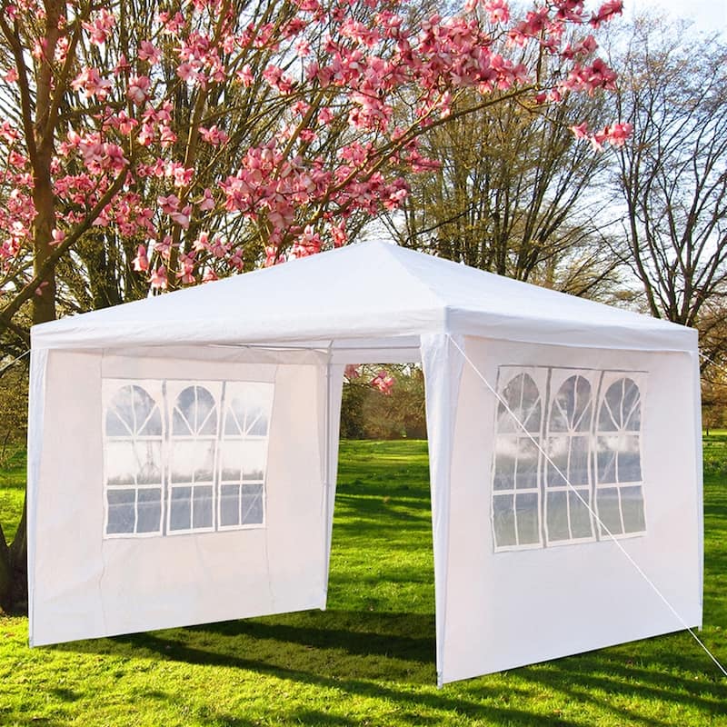 Spiral Tube Canopy Tent, Waterproof Tent with 3 Sides, White