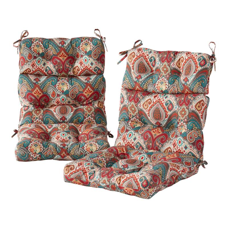 Global Multicolor 22-in x 44-in Outdoor High Back Chair Cushion (Set of 2) (Cushions Only) - Asbury Park