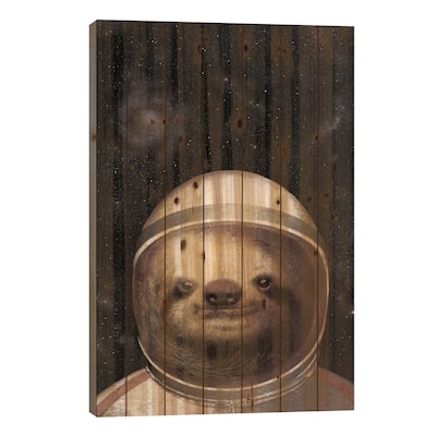 Space Sloth Print On Wood by Eric Fan - Multi-Color