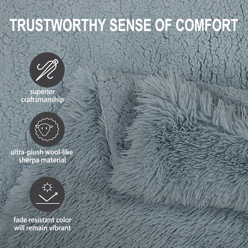 Faux Fur Plush Blanket Throw Blanket for Couch,