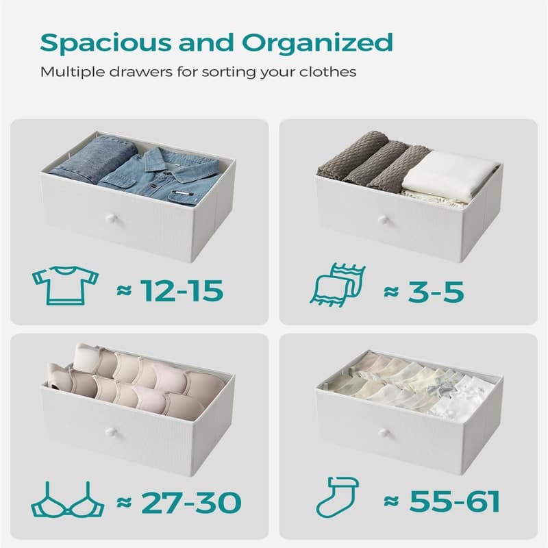 Dresser for Bedroom, Fabric Dresser with 4 Drawers