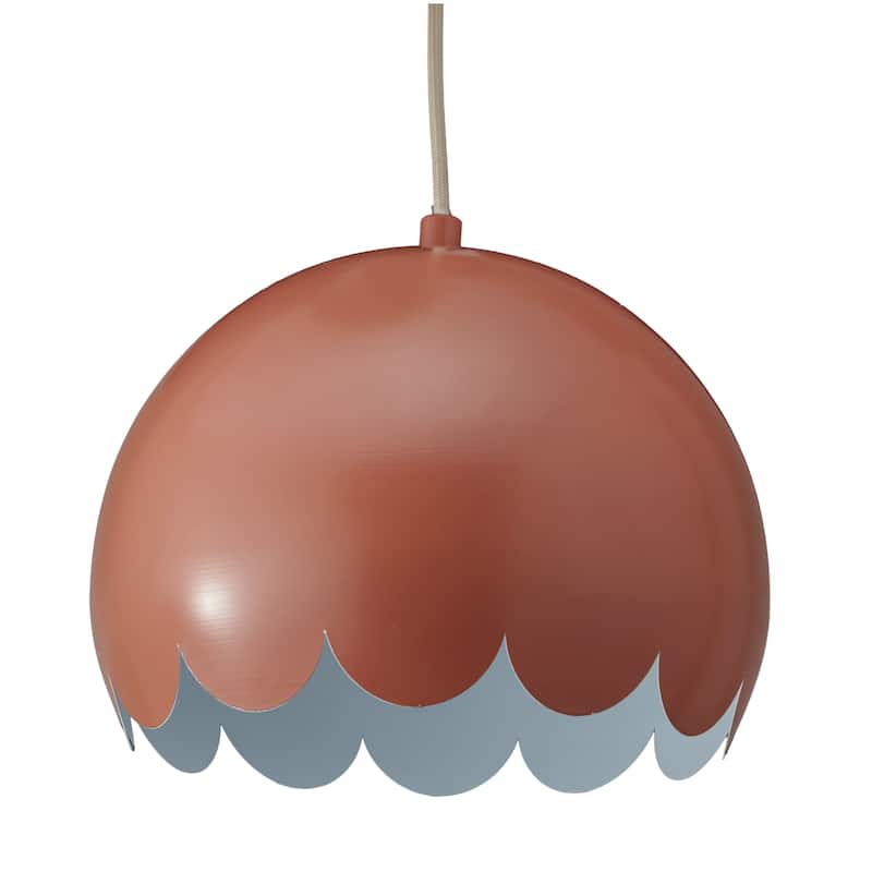 Scalloped Metal Pendant Lamp - Clay