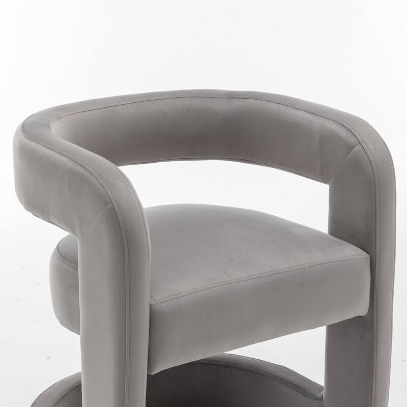 SEYNAR Modern Velvet E-Shaped Open Back Dining chair Set of 4