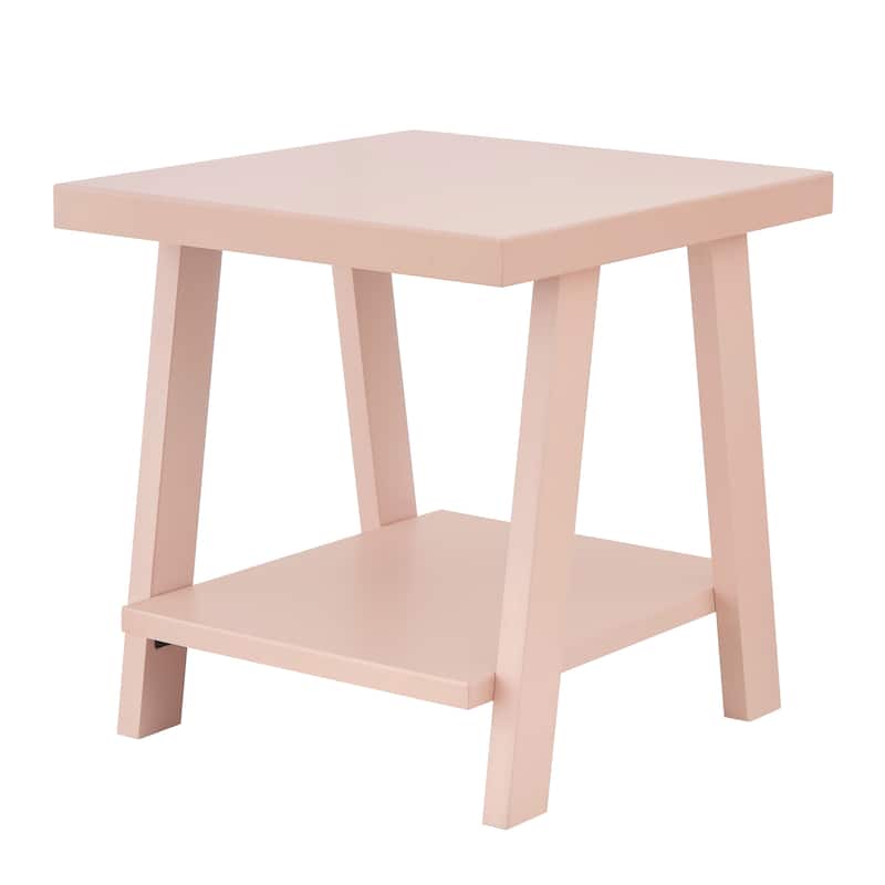 The Gray Barn Cedar Ridge Contemporary Replicated Wood Shelf End Table - Pink - Wood