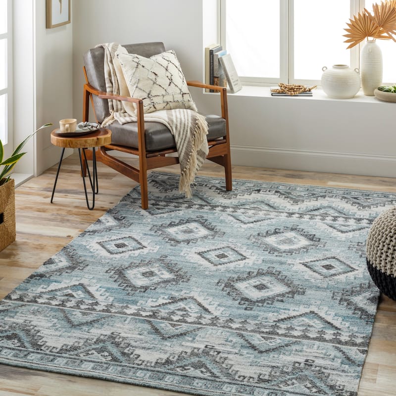 Siya Southwestern Area Rug - 2' x 3' - Gray/Blue