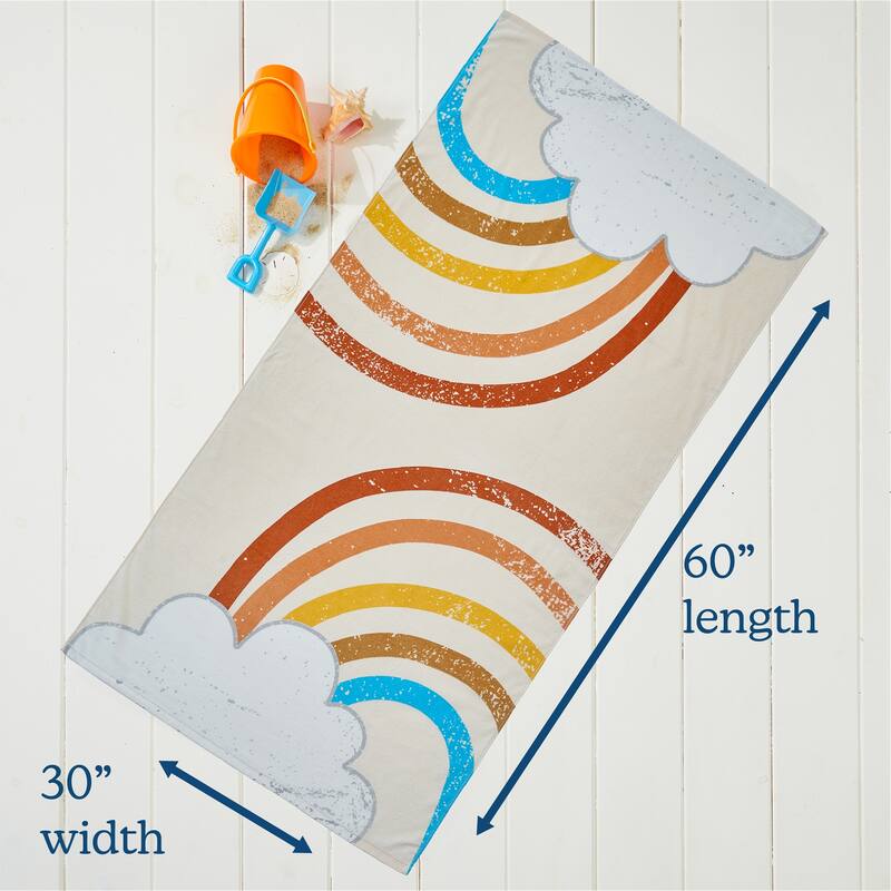 Linery & Co. 100% Cotton Printed Beach Towel for Kids, 30" x 60"