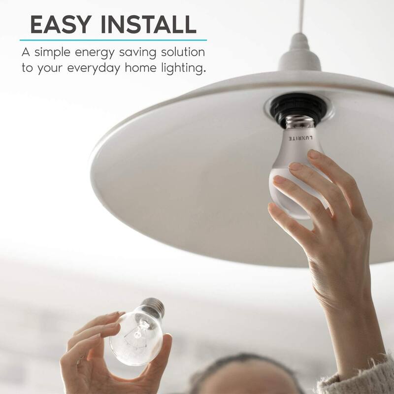 Luxrite A19 LED Bulb 75W Equivalent, 1100 Lumens, Dimmable, Enclosed Fixture Rated, Energy Star, E26 Base (4 Pack) - N/A