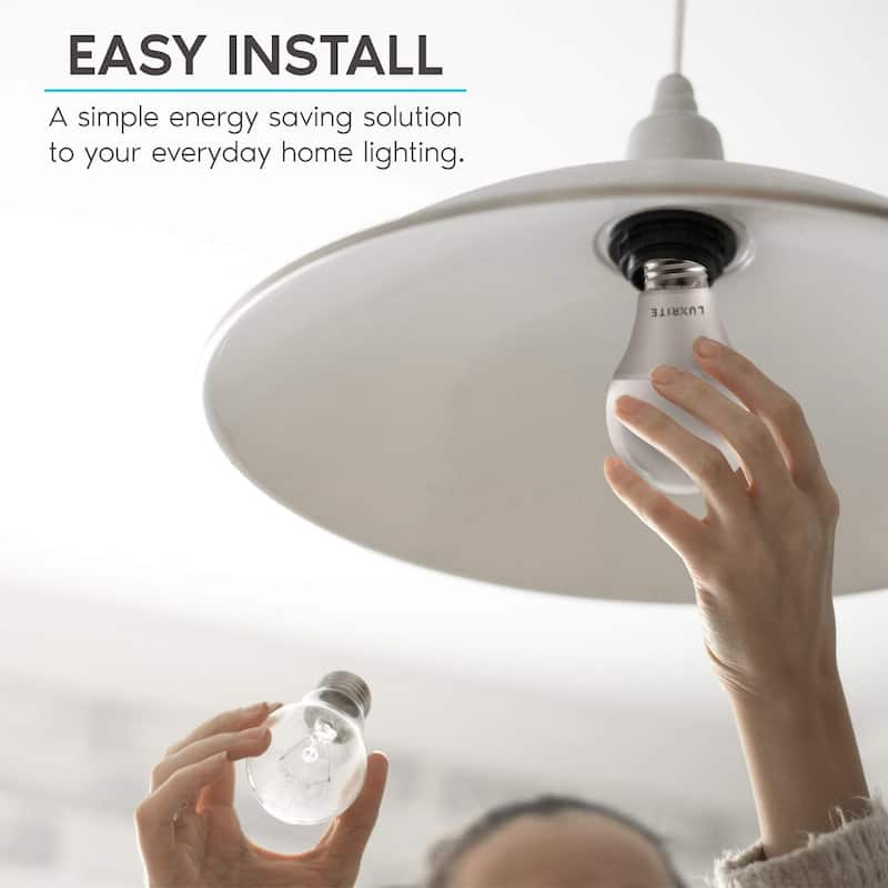 Luxrite A19 LED Bulb 75W Equivalent, 1100 Lumens, Dimmable, Enclosed Fixture Rated, Energy Star, E26 Base (6 Pack)